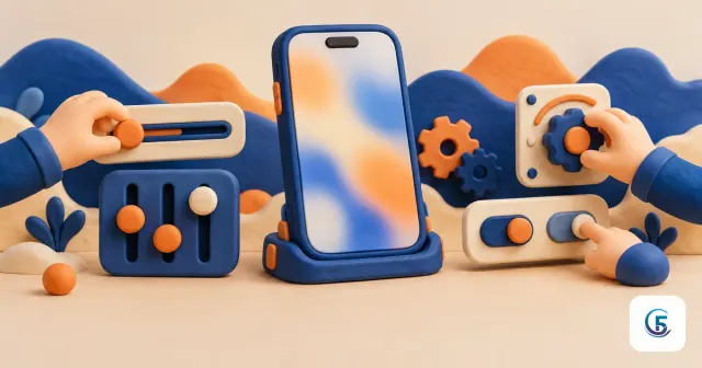 Điện thoại đất sét 3D với các thanh trượt, công tắc, núm vặn minh hoạ cài đặt app AppSheet