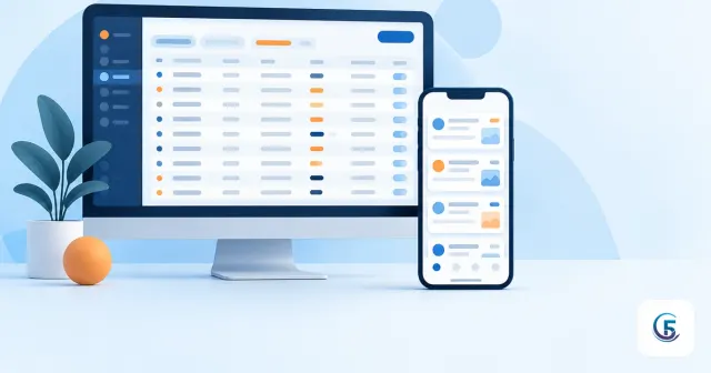 Giao diện mobile cho web app: so sánh bố cục desktop nhiều cột và mobile gọn dạng card