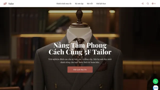 5F-00012- Website tiệm may đo vest – suit nam (song ngữ, kèm trang quản trị)