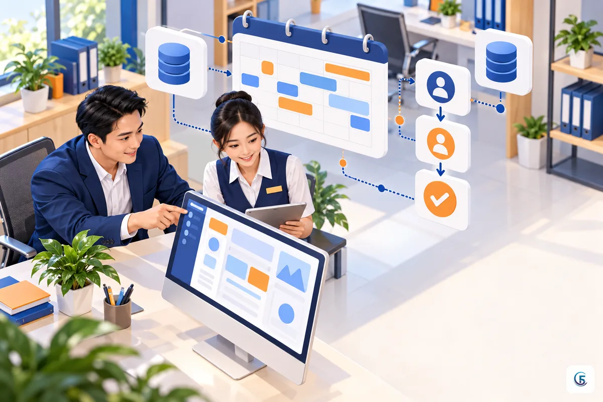 Minh họa bản MVP web app với quy trình đơn giản cho doanh nghiệp nhỏ