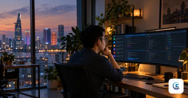 Lập trình viên điều phối nhiều AI agent trên màn hình terminal chia nhiều pane