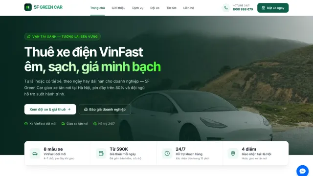 5F-00007- Website & phần mềm quản lý cho thuê xe (đặt xe, hợp đồng, bảo dưỡng, công nợ)
